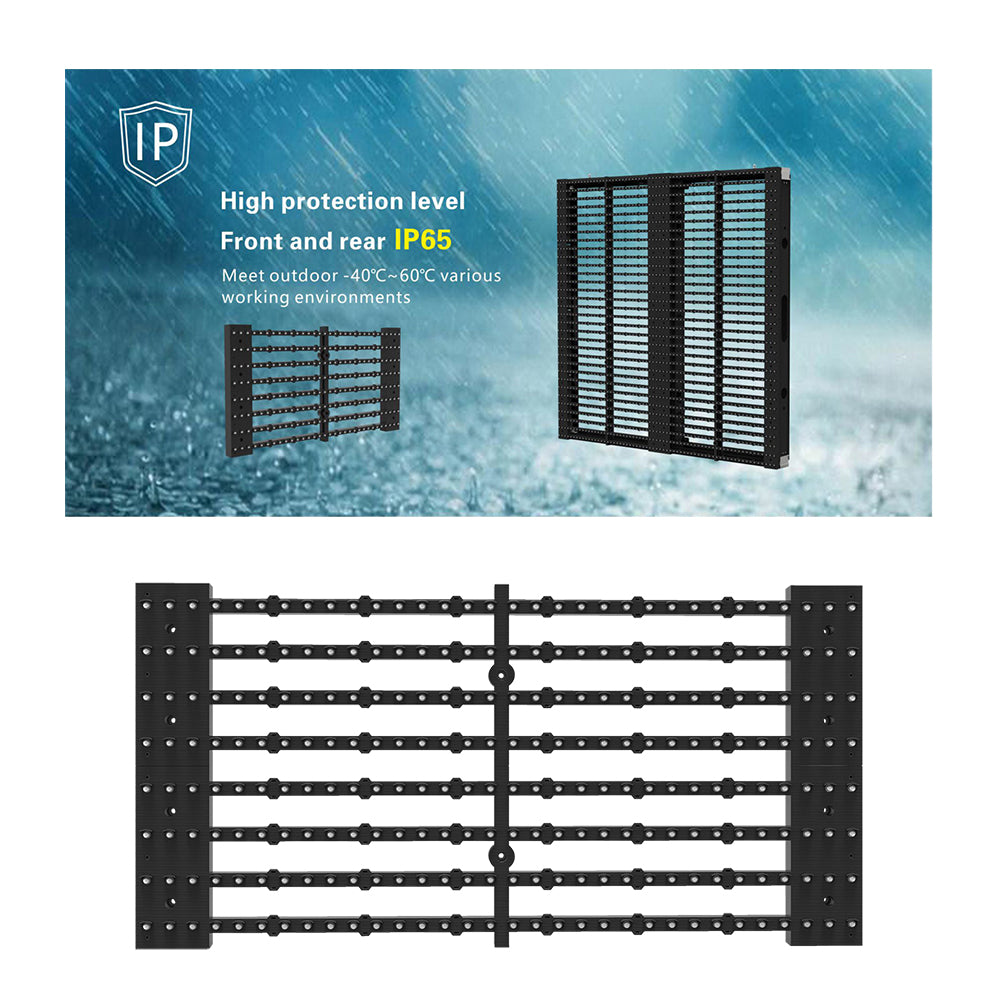 oClear Pro Series Outdoor Waterpoof P15.6/31.2mm Transparentes LED Mesh Display Hohe Helligkeit 7500nits in der Größe 1000x1000mm Aluminiumgehäuse für Festinstallation