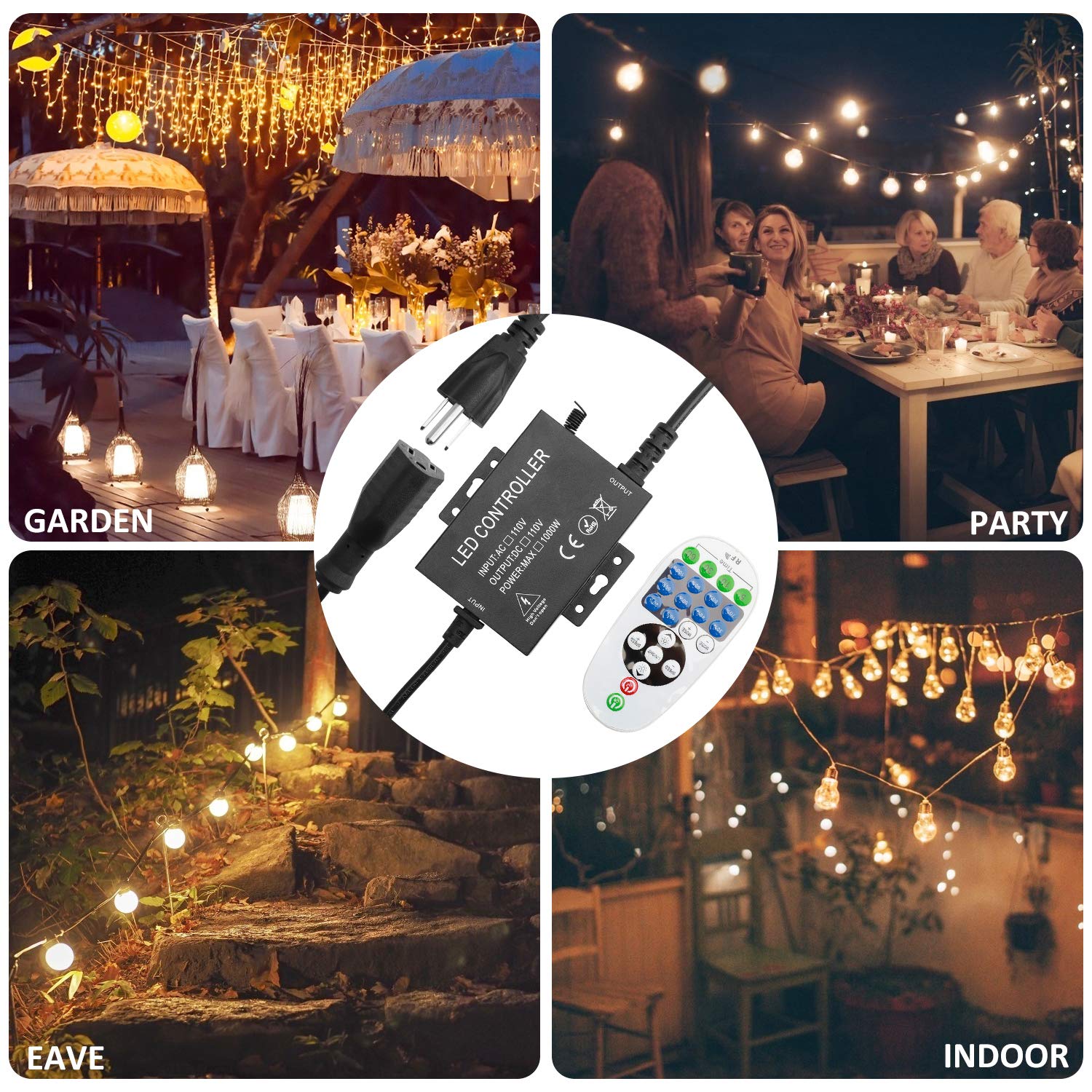 1500W LED Controller | High-Voltage AC110V/220V | WiFi + APP + IR Remote | Aluminum Housing | For LED Rope & Strip Lights