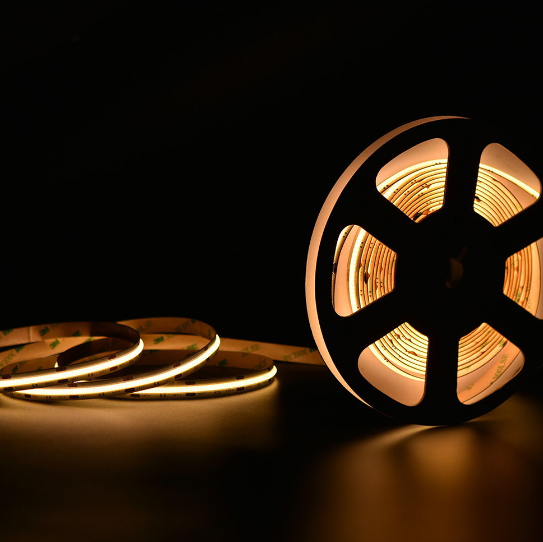 8MM Wide COB Flexible LED Strip Light - 12V / 24V | 320 / 480 / 512 LEDs/M | 3000K / 4000K / 6500K / Red / Blue / Green / Pink / Yellow | 8mm PCB | CRI 80+ | Dot-Free Continuous Lighting | Non-Waterproof | for Cabinets,Kitchen Office Lighting | 5/50M
