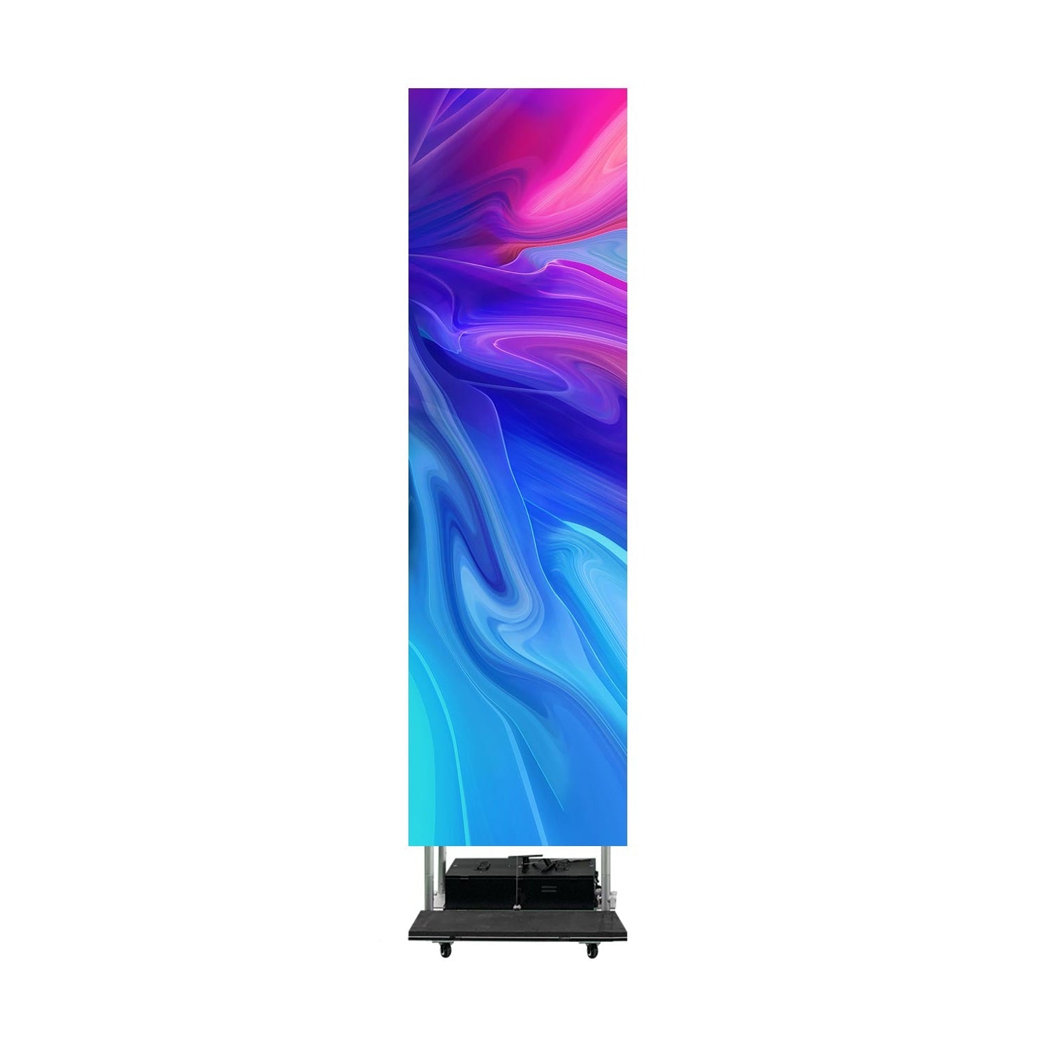 Faltbares und hochhebbares LED-Poster der EP-M-Serie | 1 × 4 m Indoor-Display-Kit | P3,9 mm | Fernbedienung + Rollkofferlösung