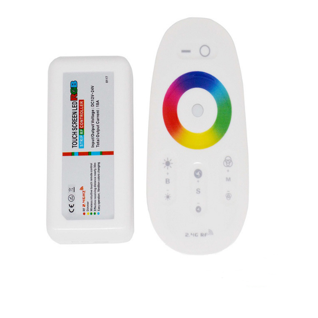Contrôleur LED RVB sans fil 12 V-24 V CC 2,4 GHz RF pour bandes LED RVB avec télécommande tactile