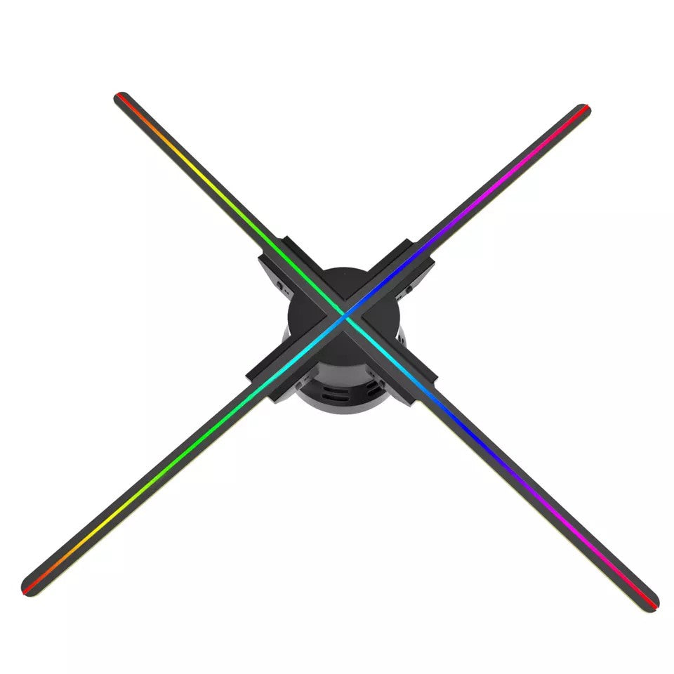 Écran LED holographique 3D série F – 52 à 65 cm (20,5 à 25,6 pouces) | Projecteur publicitaire holographique haute luminosité | Ventilateur seul / avec capot de protection transparent (boîtier de protection) / avec fond noir (boîtier de protection)