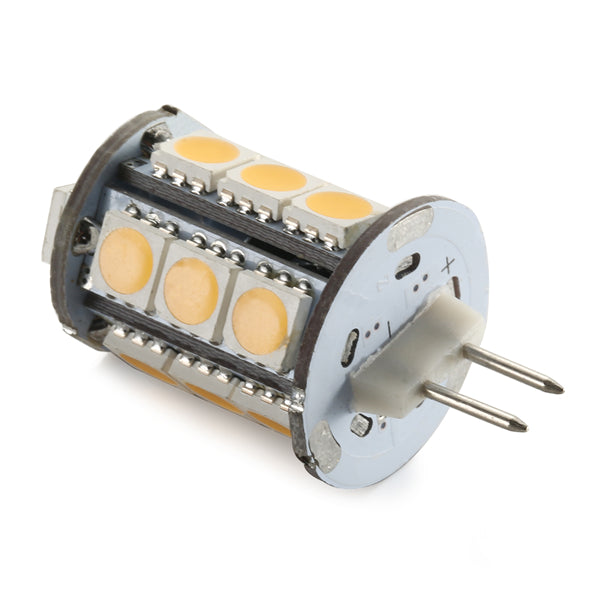 4er-Pack 3,6 Watt (entspricht 40 Watt) DC12V Turmlampen vom Typ G4 mit zweipoligem Sockel und 18 Stück Tri-Chip-LED SMD5050
