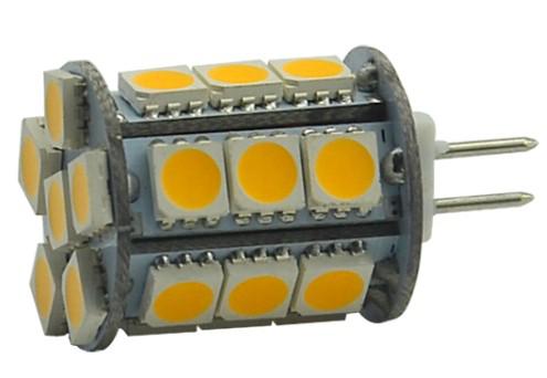 Lot de 4 ampoules tour G4 à culot à deux broches de 4,5 W (équivalent 50 W) CC 12 V avec 24 LED tri-puces SMD5050