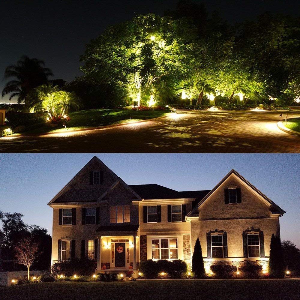 All-in-One Low Voltage Landscape Lighting Kit - 6 / 8 Pack Landscape Lights with Smart Transformer | 3000K Warm White | IP65 Waterproof | Outdoor Lights for Yard Garden Pathway