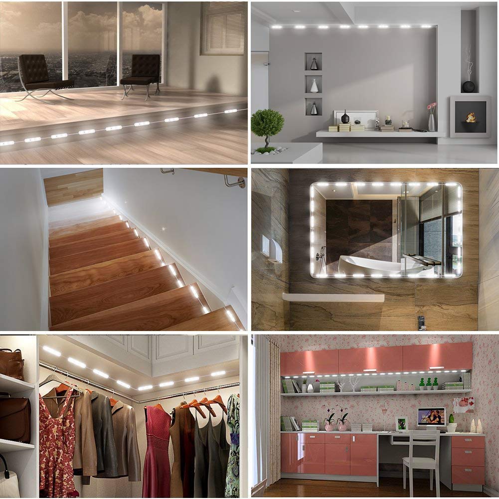 Lot de 20 modules LED COB 2 W, faisceau 160 °, DC 12 V, 100 lm, étanche IP65, avec ruban adhésif au dos
