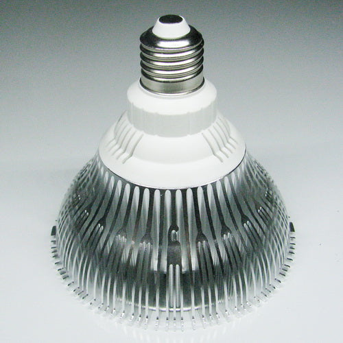 12 W (12 x 1 W) PAR38-LED-Lampe mit E27-Edison-Schraubsockel, entspricht 90 W, 100–240 V AC, silbernes Gehäuse, Innentyp
