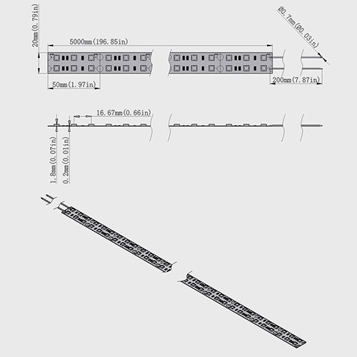 850nm SMD5050 DC12V Infrared LED Strip Light – High Brightness IR for Security, 30/60/120 LEDs/m, 5/50 Meters, IP00/IP65