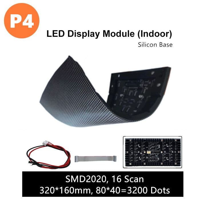Module LED flexible d'intérieur série IF-3S – P4 | 320 × 160 mm | CMS | Coque arrière souple avec aimant | 600 nits