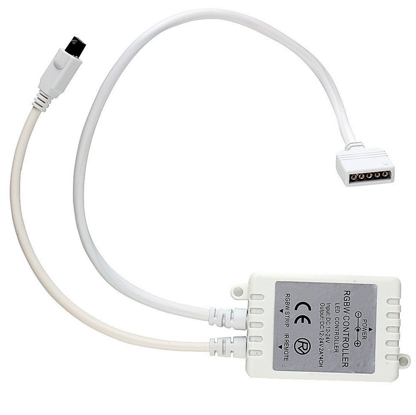 Contrôleur de bande LED blanche double – 12 V–24 V CC | Télécommande infrarouge 24 touches | Température de couleur réglable | Pour bandes LED blanches réglables