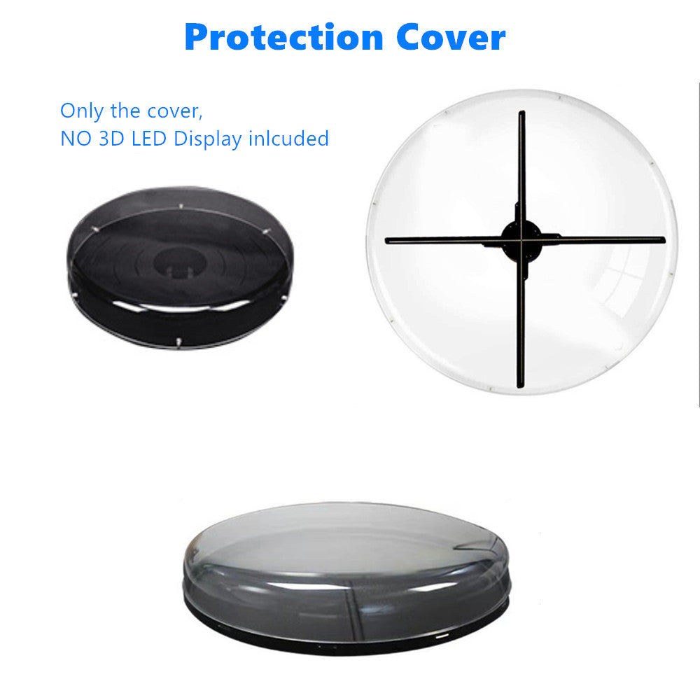 Housse de protection personnalisée pour ventilateur holographique 3D | Fond transparent ou noir | Convient à toutes les tailles jusqu'à 200 cm | Demander un devis