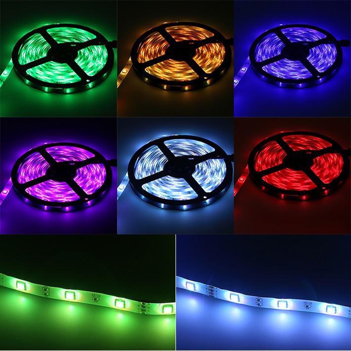 Smart WIFI SMD5050 150LEDs RGB LED Strip Light Kit - DC12V | 30 LEDs/M | 10mm PCB | IP00 / IP65 | 5M /10M | RGB Color Changing LED Strip Lights with Alexa, Google Assistant | App Control & 24 Keys Controller + Power Supply | 5/10M