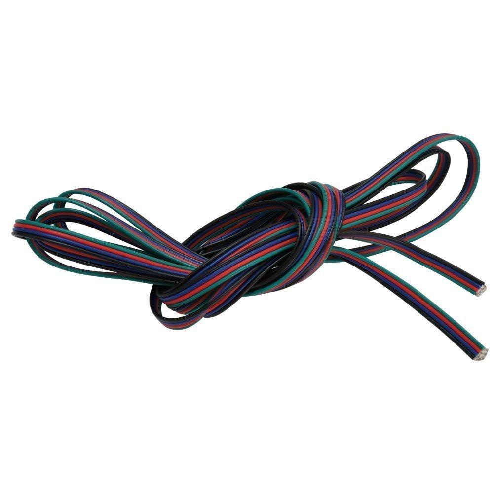 22 Gauge RGB LED-Streifen-Verlängerungskabel 4-polig 4-Farben-Standdraht-Flachkabel für SMD5050 3528 RGB-Farbe