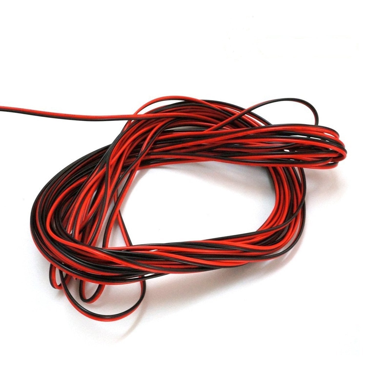 22 Gauge Rot & Schwarz LED-Streifen-Verlängerungskabel 2-polig 2-farbiges Standdraht-Flachkabel für SMD5050 3528 5630 2538 Einzelfarbe