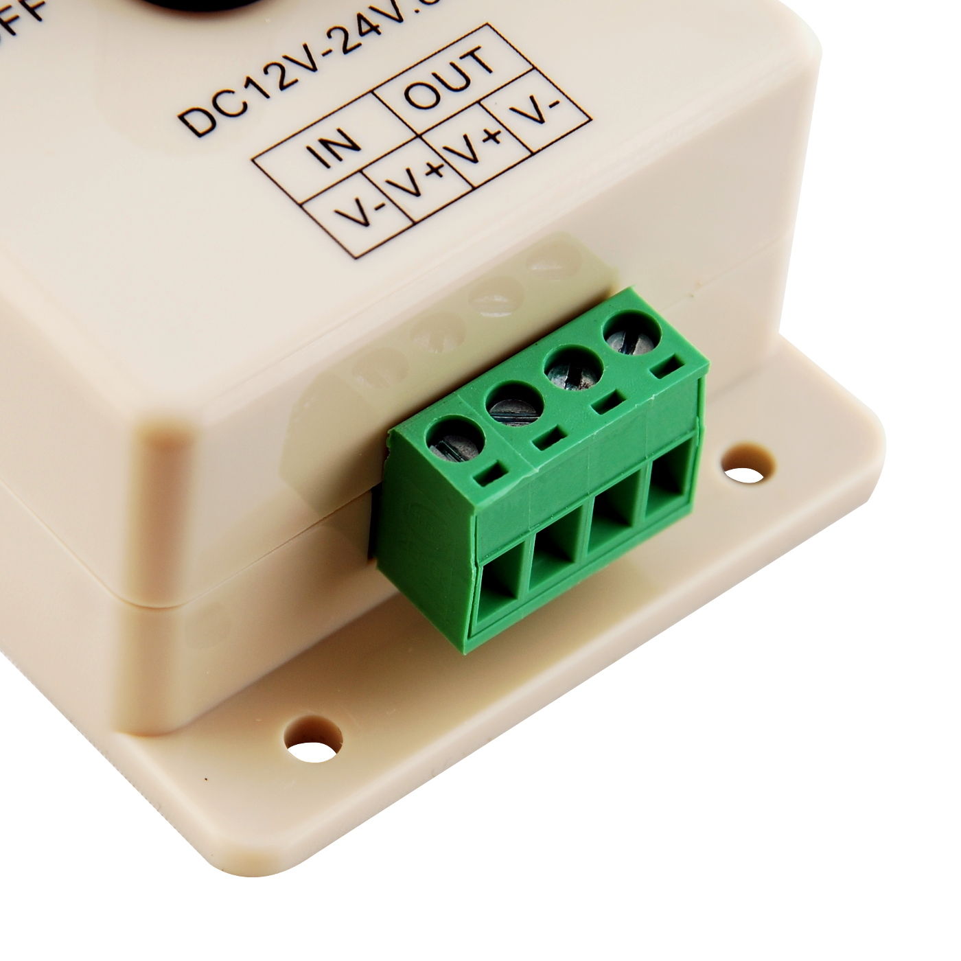 Einfarbiger LED-Streifen-Dimmer – DC12V-24V 8A | LED-Dimmer-Controller mit Drehknopf | Wandmontage | Für 5050/3528 LED-Streifen