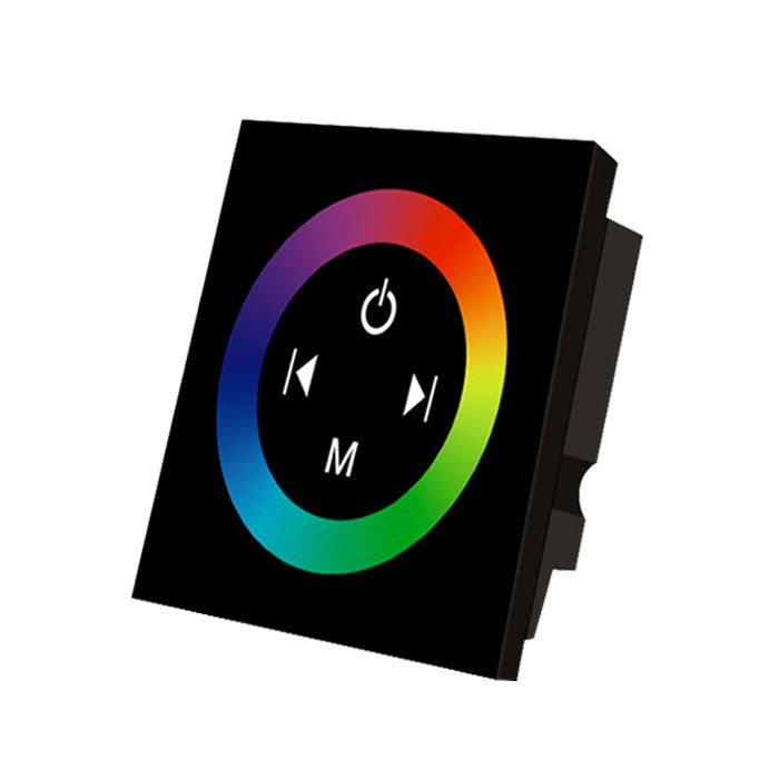 Contrôleur LED tactile à anneau coloré pour panneau mural TM08 12 V-24 V CC, pour bandes LED RVB à changement de couleur