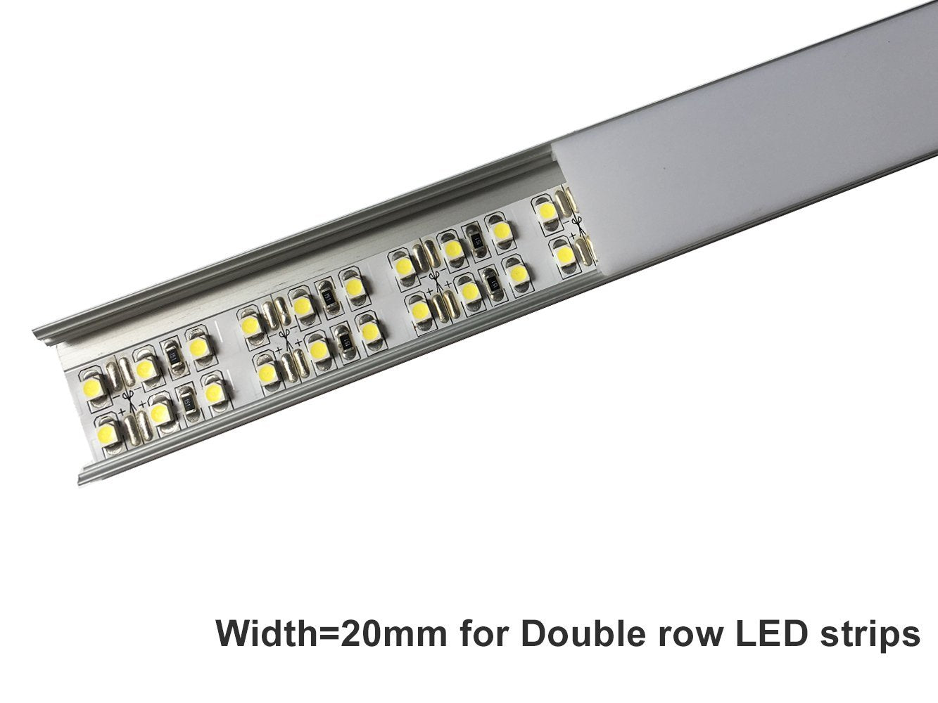 U Shape LED Channel U04-A – 20mm | Silver / Black | Milky White Cover | With Installation Accessories | – Heavy-Duty Aluminum Profile – 1m / 2m / 3m | 50 / 100-Pack