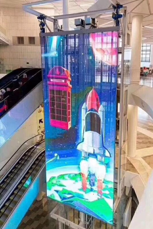 aClear Series Indoor Transparent LED Display Screen P3.91mm Pixel 3500nits/5000nits in 1000x1000mm Aluminum Indoor Type for Glass/Window Display
