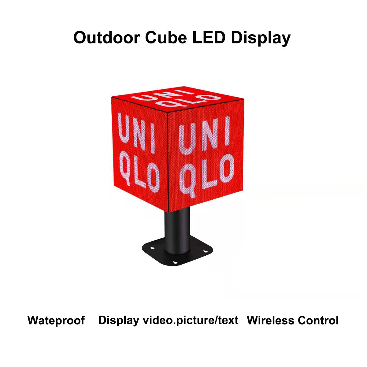 MC Series P2.5 Outdoor 5-Face Magic Cubic LED Display (320×320mm per face, IP65) – Perfect for Outdoor Events & Storefront Promotions