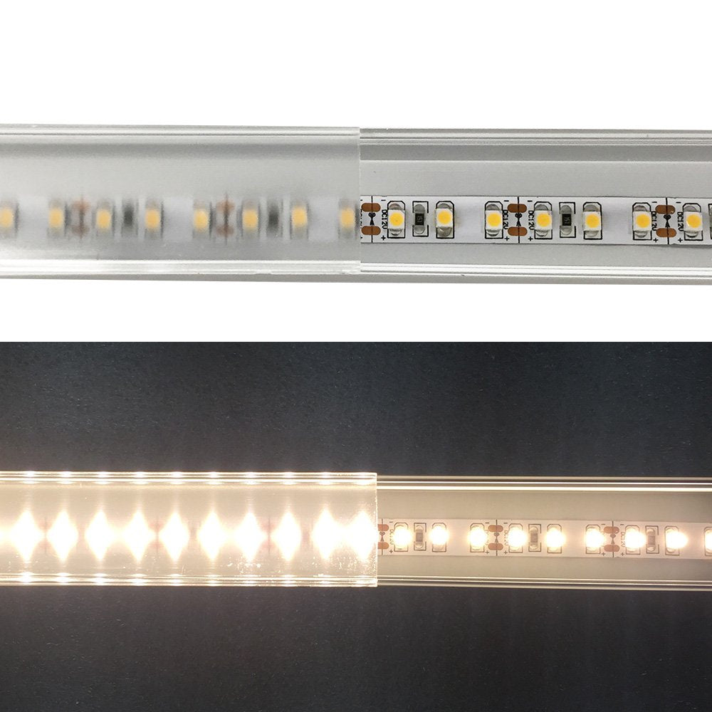 U-förmiger LED-Kanal U06-A – 20 mm | Silber / Schwarz | Milchweiße Abdeckung | Mit Installationszubehör | – Hochleistungs-Aluminiumprofil – 1 m / 2 m / 3 m | 50er-/100er-Pack