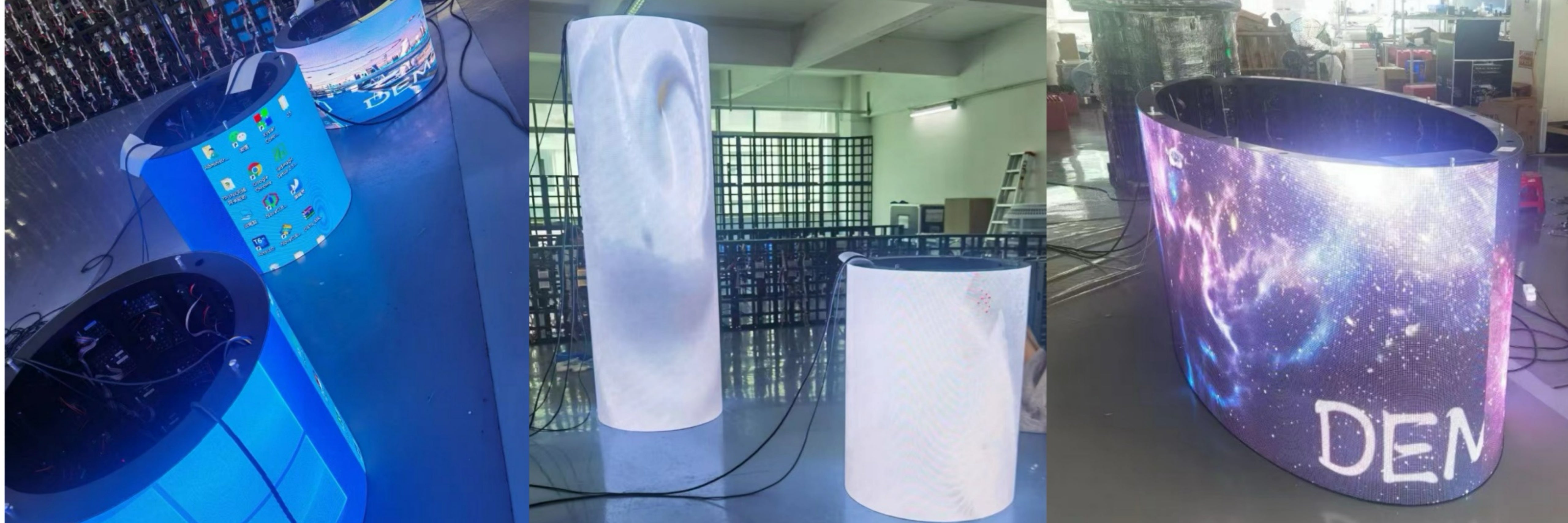 How to Make a Cylinder LED Display Screen by Flexible LED Display Module Panel