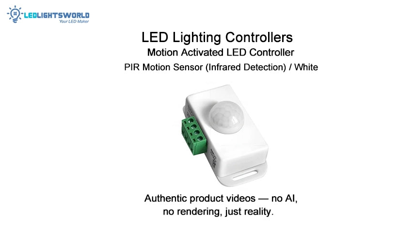 PIR Motion Sensor Switch for LED Strip Lights 12V–24V Auto On Off Demo | LEDLightsWorld