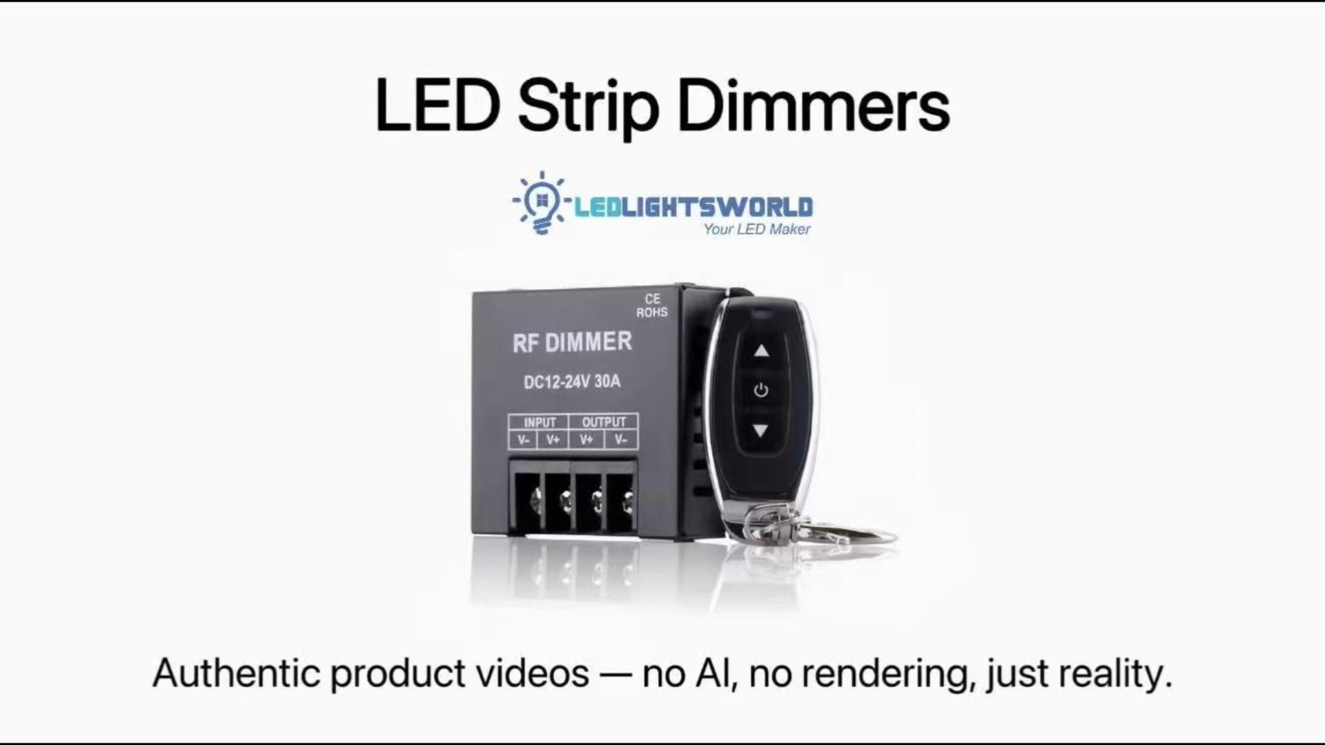 High Power Single Color LED Dimmer Controller DC12V-24V 30A RF Remote Demo | LEDLightsWorld