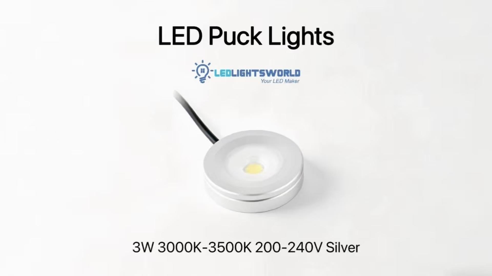 Waterproof LED Puck Lights 3W Warm White Dimmable Under Cabinet Demo | LEDLightsWorld