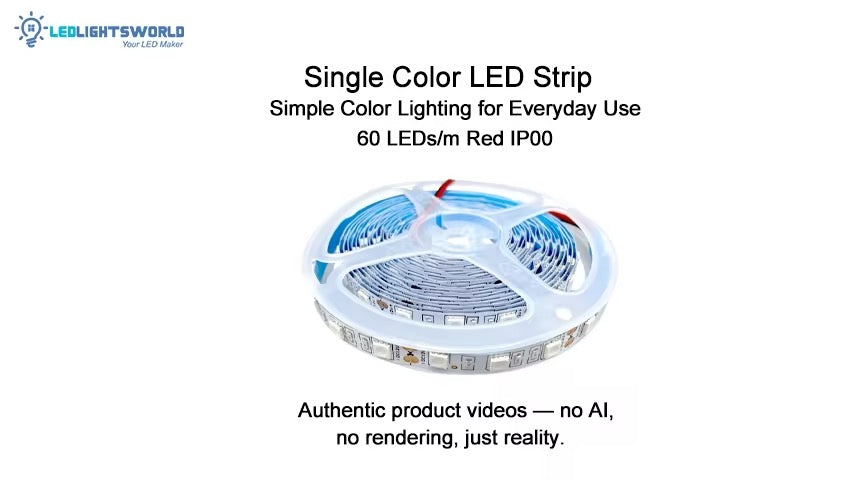 SMD5050 Red LED Strip Light 12V 60 LEDs/m High Brightness Demo | LEDLightsWorld