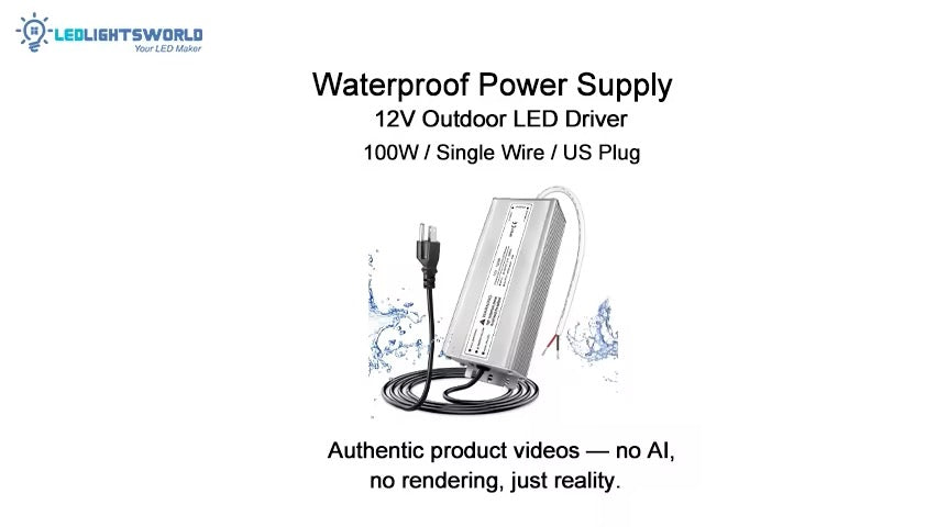12V 100W Waterproof LED Power Supply Outdoor Driver Demo | LEDLightsWorld