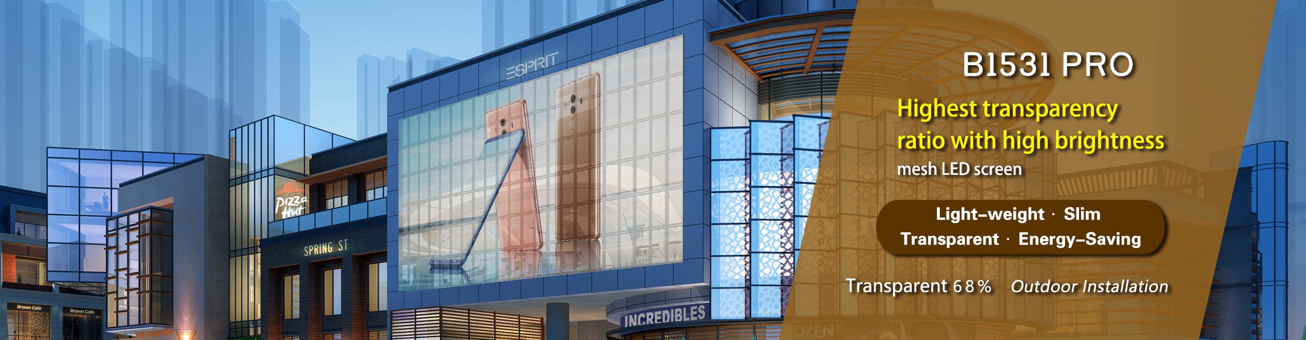 Outdoor Transparent LED Mesh Screen