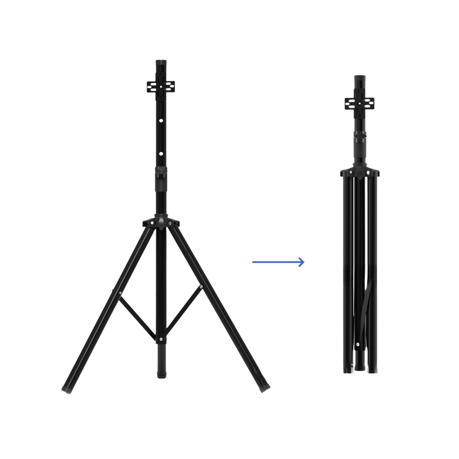 Options de support et de montage pour ventilateur holographique 3D de la série F | Support au sol/au plafond (sans boîtier) | Compatible avec la série F ≤ 100 cm (39,4 pouces) | Finition noire