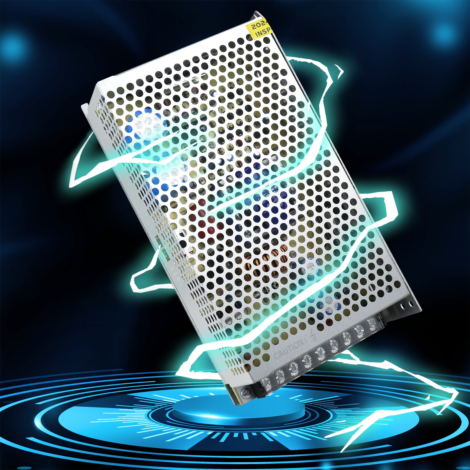 Alimentation à découpage CC 5 V 10 W–300 W, entrée CA 110/220 V, transformateur pour bande LED, boîtier métallique industriel avec bornes, certifié CE/FCC/RoHS (300 W avec ventilateur) 