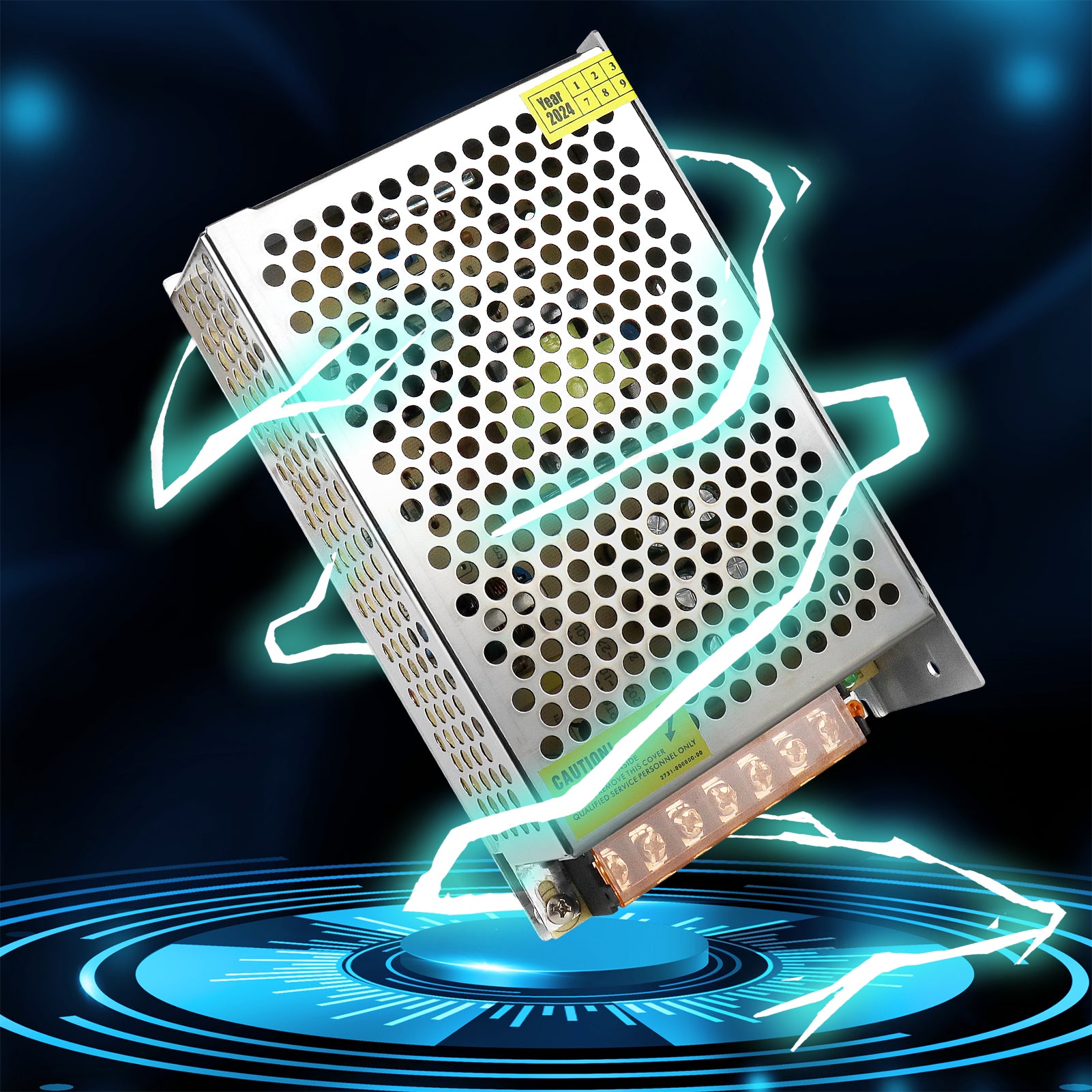 Alimentation à découpage CC 5 V 10 W–300 W, entrée CA 110/220 V, transformateur pour bande LED, boîtier métallique industriel avec bornes, certifié CE/FCC/RoHS (300 W avec ventilateur) 