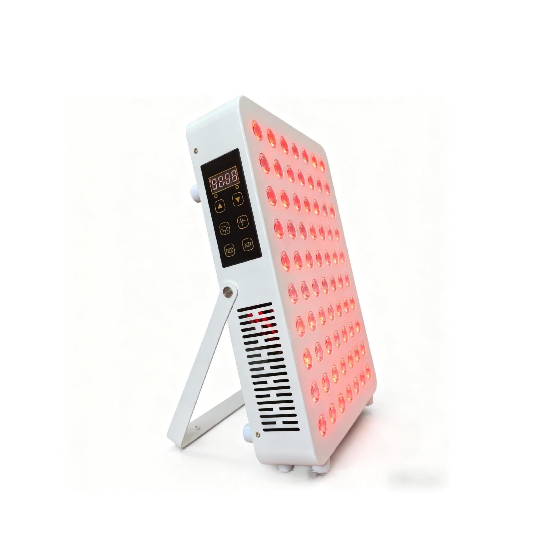 100W Desktop Infrared Therapy Lamp – 70 LEDs | Touch Screen | Red Light 660nm & IR 850nm | Dimmable & Timer | AC100–240V | Desktop Stand Design | for Skin Beauty | Included Hanging Rope, Protective Goggles | US / EU / UK / AU Plug