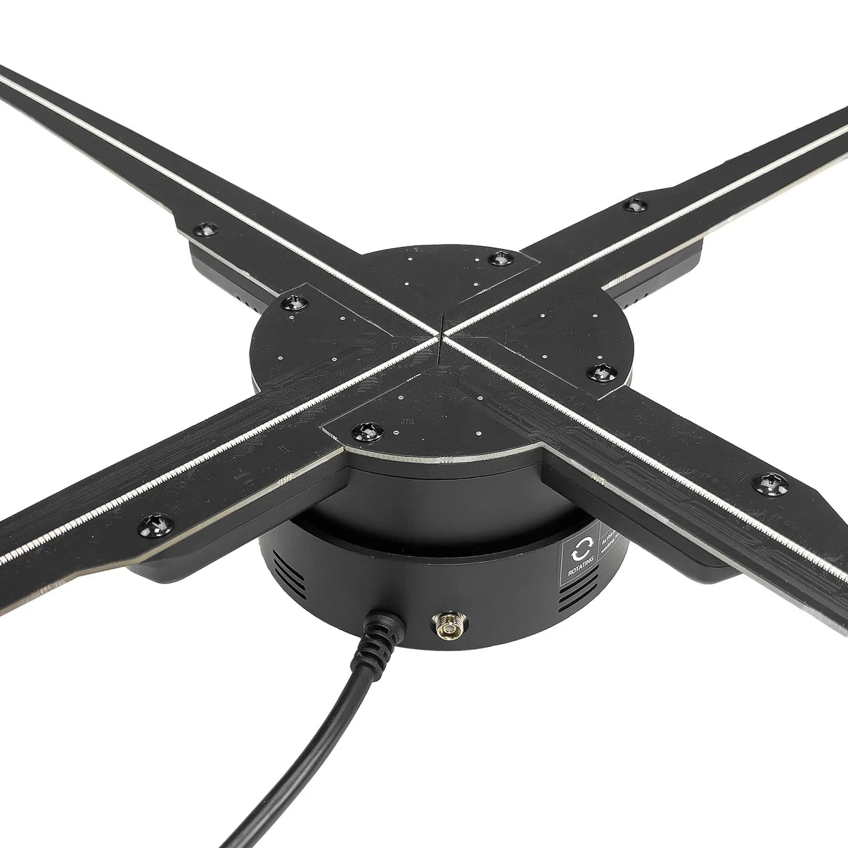 FL-SY Series 65cm to 100cm (25.6–39.4 inch) Medium Size | 3D Hologram Fan LED Display | Flat Fan Synchronous Control | Holographic Advertising Fan | Fan Only / Fan with Tripod Floor Stand / Ceiling Mount | 4 Blades, Power Adapter Included