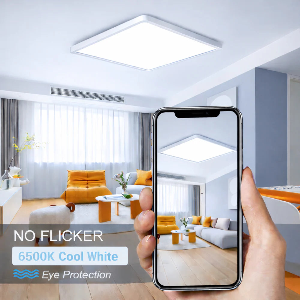 9 Inch Square LED Ceiling Light – 18W – White – 3000K / 4500K / 5000K / 6500K – Flush Mount Ceiling Light for Home & Apartment Lighting – Local Stock (US)