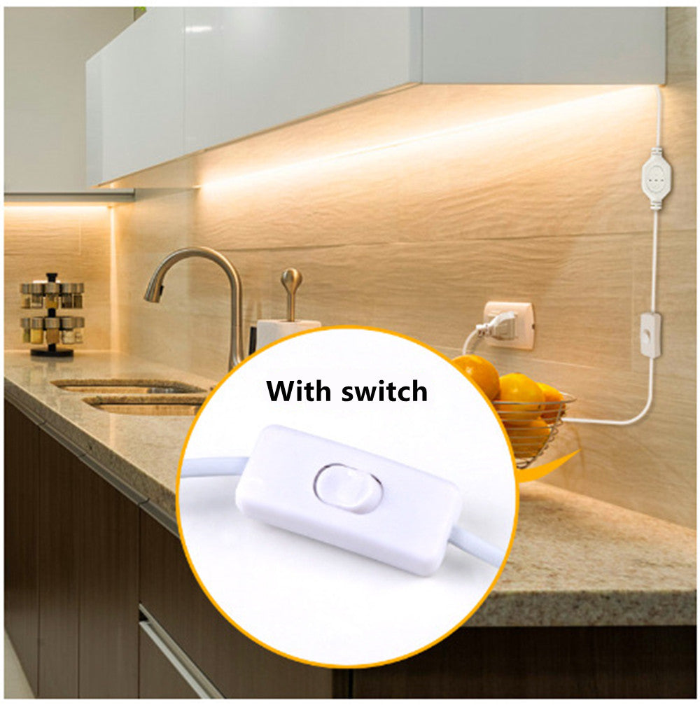 AC110V / 220V COB Flexible LED Strip Light - 3000K / 6500K | IP65 Waterproof | Spotless High Brightness | Inline Power Switch | for Cabinets, Kitchen & Office Lighting | US / EU Plug  | 5/50M