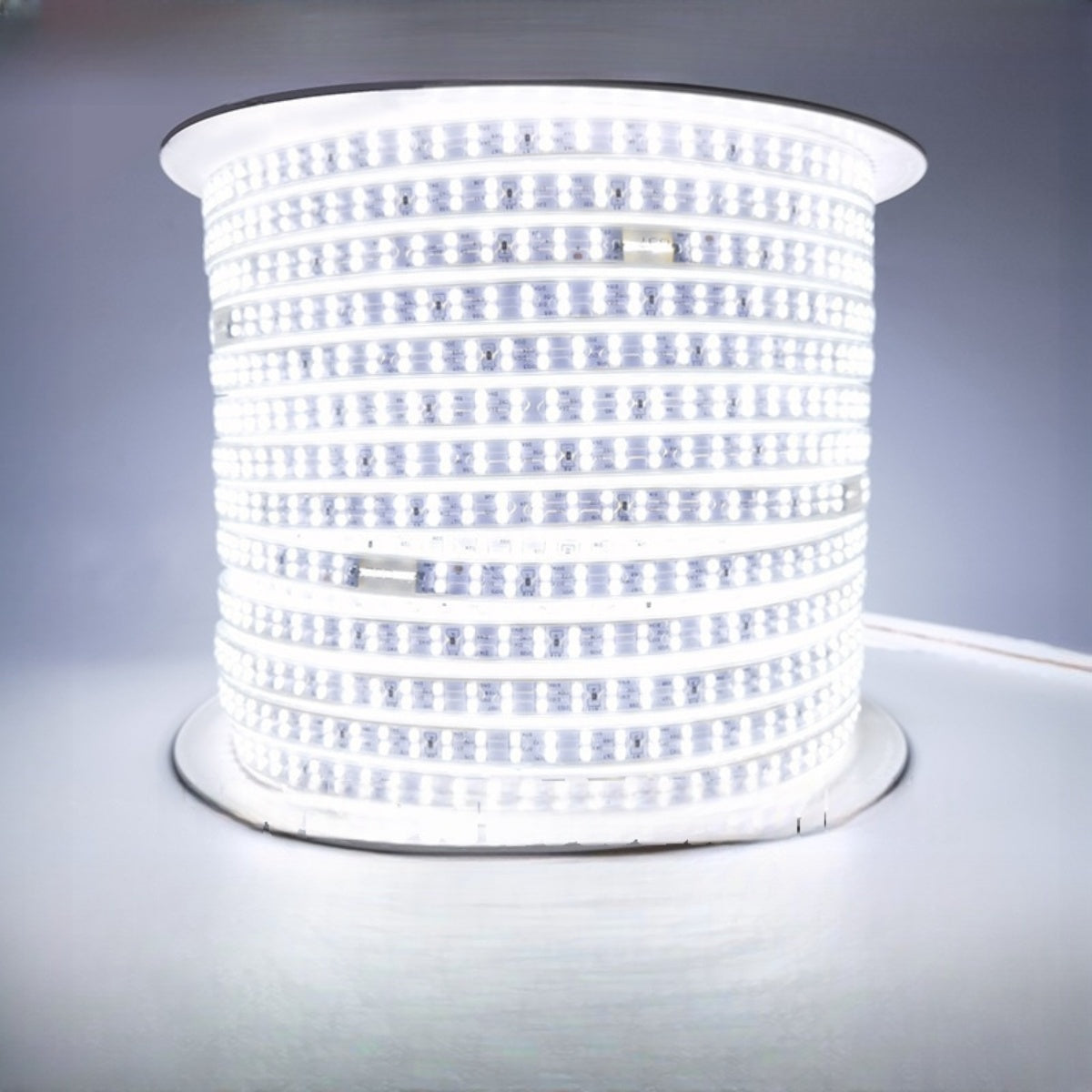 SMD2835 Dual Row High Voltage LED Neon Strip Light - 8x18mm | 9W/M | SMD2835 180 LEDs/M | 3000K / 4000K / 6000K / Red / Green / Blue / Pink / Golden Yellow | IP68 Waterproof Flexible Rope Light with Plug | Indoor & Outdoor Decoration | 10/50M