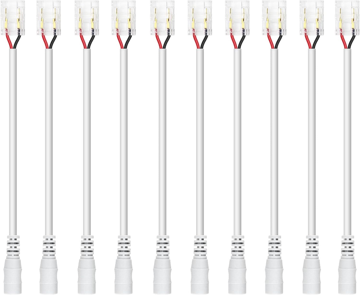 Connecteurs pour bandes LED transparentes en cristal – Clips sans soudure 8 mm 2 broches | Adaptateur bande à fil / bande à bande / CC / L – Stock local États-Unis/Royaume-Uni