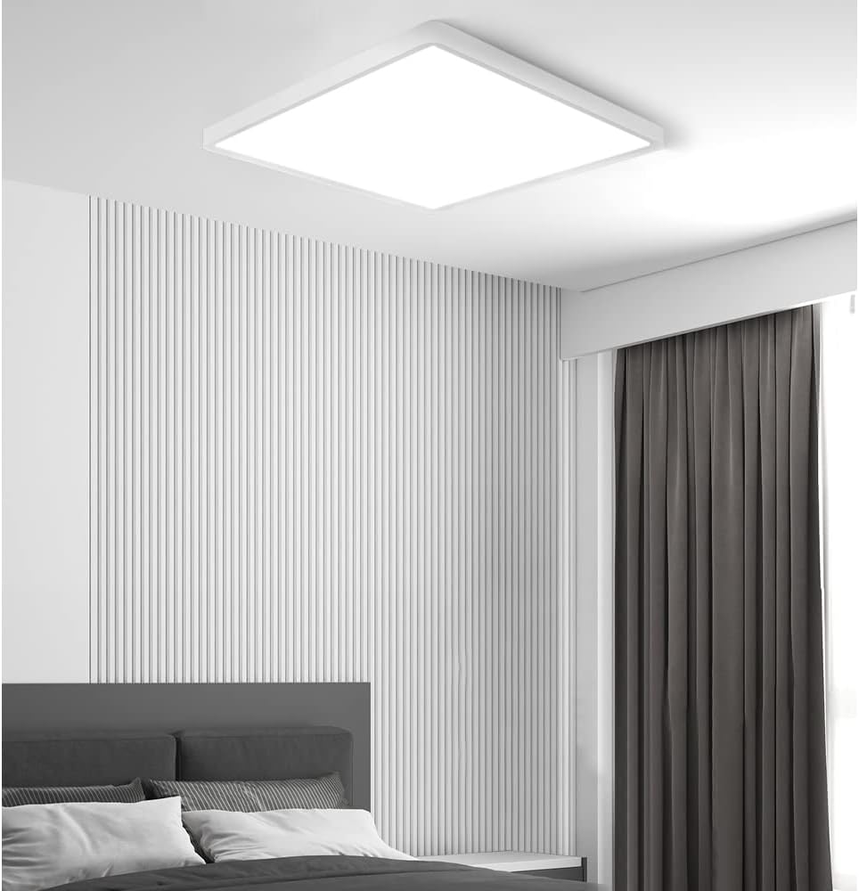 Plafonnier LED carré 12 pouces – 24 W – Blanc – 3000 K / 4500 K / 5000 K / 6500 K – Plafonnier encastré – Stock local (États-Unis, Royaume-Uni et Allemagne)