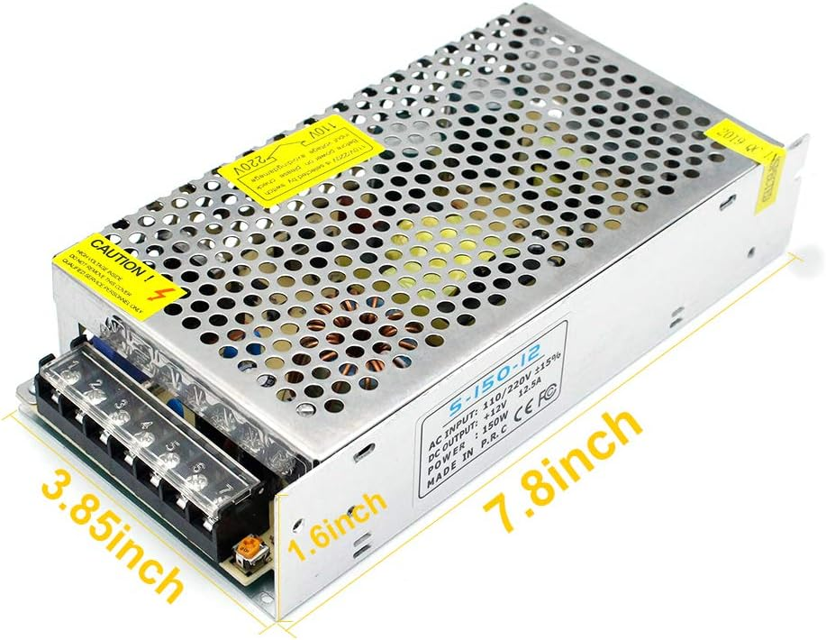 DC 12 V/24 V Schaltnetzteil 60 W–250 W, AC 110/220 V Eingang, Konstantspannungs-LED-Treibertransformator, Metallgehäuse mit Schraubklemmen, CE/FCC/RoHS-zertifiziert