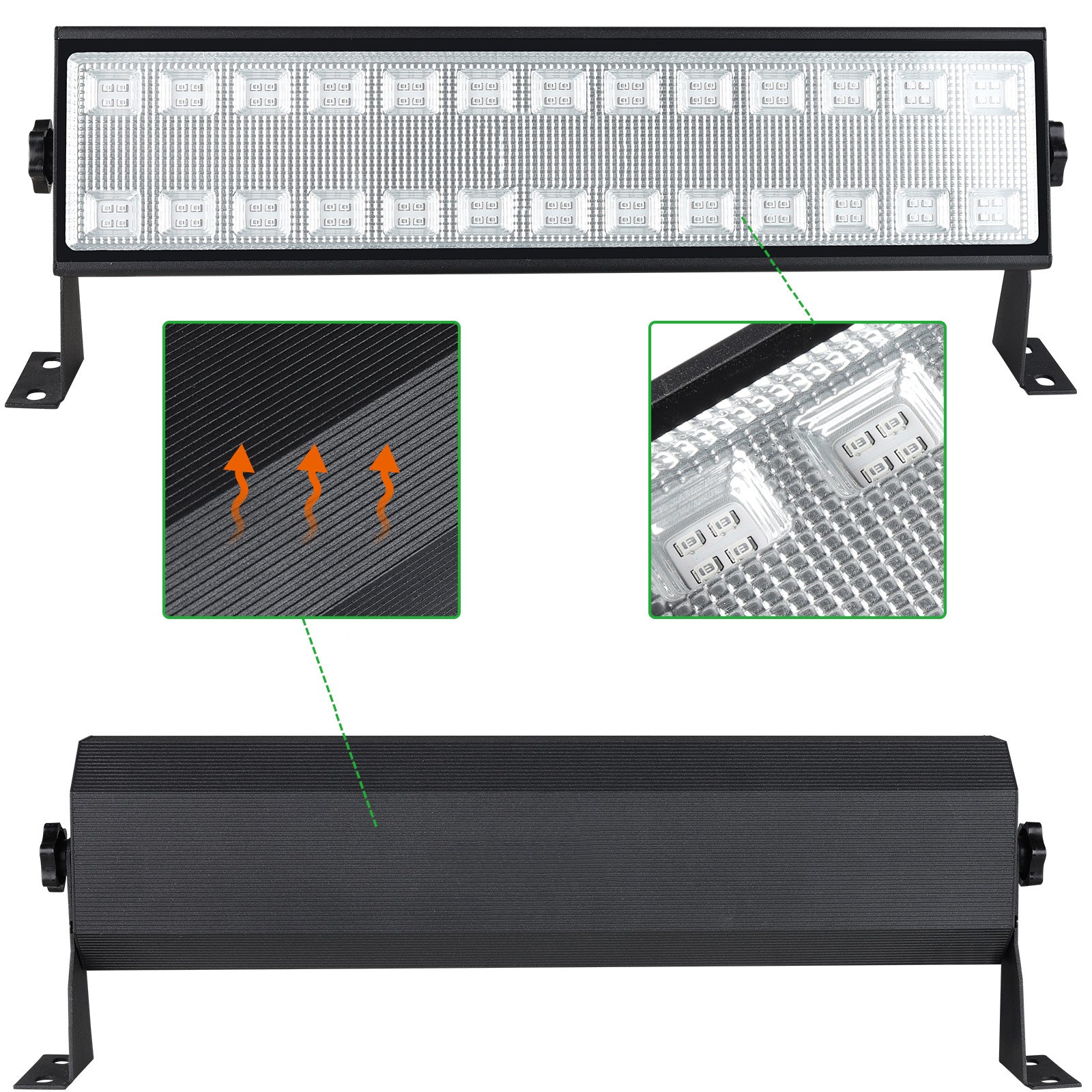 100W UV LED Wall Washer Light – 395–400nm Black Light |AC110V / AC220V| Plug-in with On/Off Switch | Fluorescent Effect for Stage, Party & Event Lighting | 1 / 2-Pack