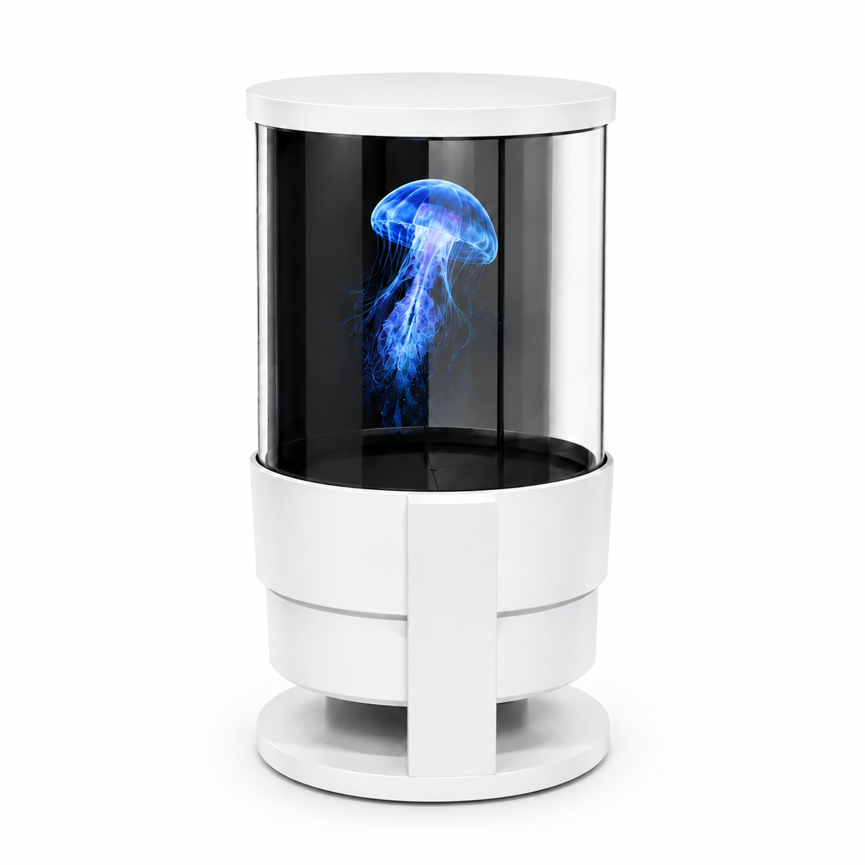 FL-AS Series 14cm (5.5 inch) Small Size | 3D Hologram Fan LED Display | Flat Fan Asynchronous Control | WiFi Hologram Fan | Built-in Bluetooth Speaker with Transparent Cylindrical Housing | 2 Blades