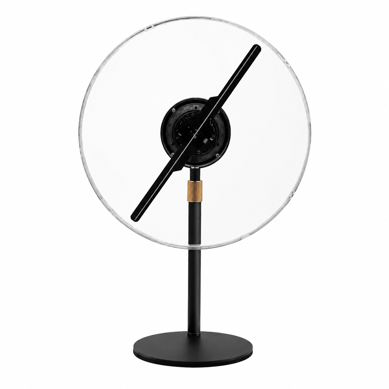 FL-AS Series 11cm to 42cm (4.3–16.5 inch) Small Size | 3D Hologram Fan LED Display | Flat Fan Asynchronous Control | Hologram Display Fan | Desktop Stand with Transparent Protective Cover | 2 Blades