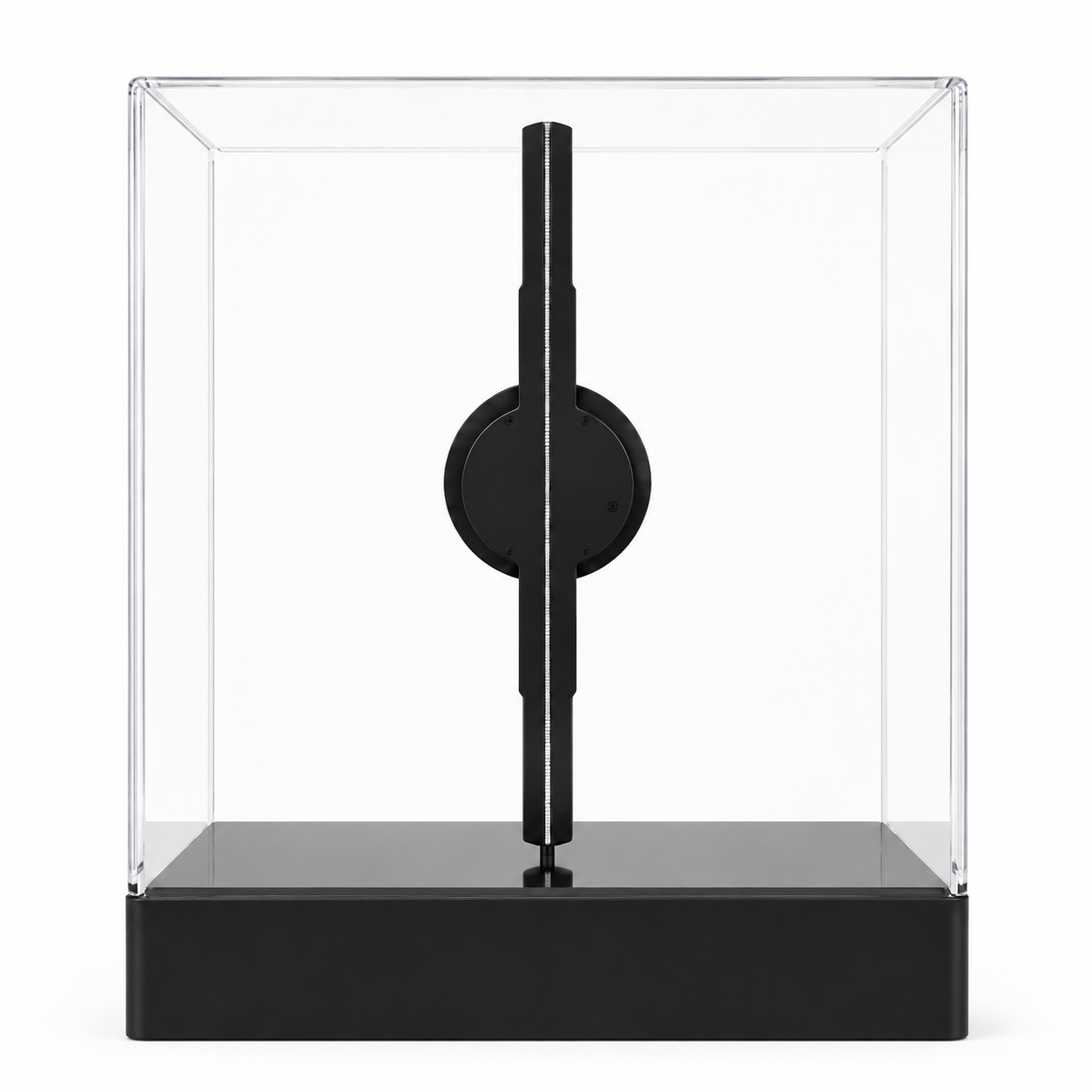 FL-AS Series 18cm to 42cm (7.1–16.5 inch) Small Size | 3D Hologram Fan LED Display | Flat Fan Asynchronous Control | LED Hologram Projector | Transparent Square Protective Housing | 2 Blades