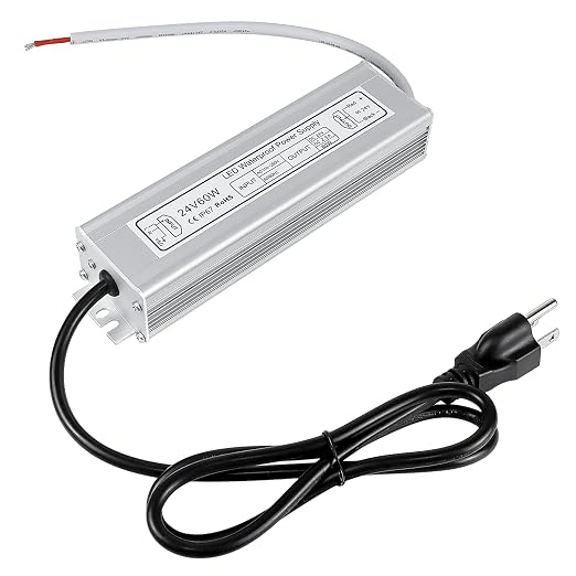 24V Waterproof LED Power Supply 30W–300W, 90–265V Input, Single/Dual Wire Output, Aluminum Housing, Outdoor LED Driver, CE/RoHS/FCC — US/UK/EU Plug & Wire Leads Options