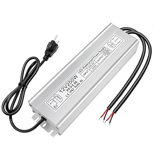 12V Waterproof LED Power Supply 30W–280W, 90–265V Input, Single/Dual Wire Output, Aluminum Housing, Outdoor LED Driver, CE/RoHS/FCC —US/UK/EU Plug & Wire Leads Options