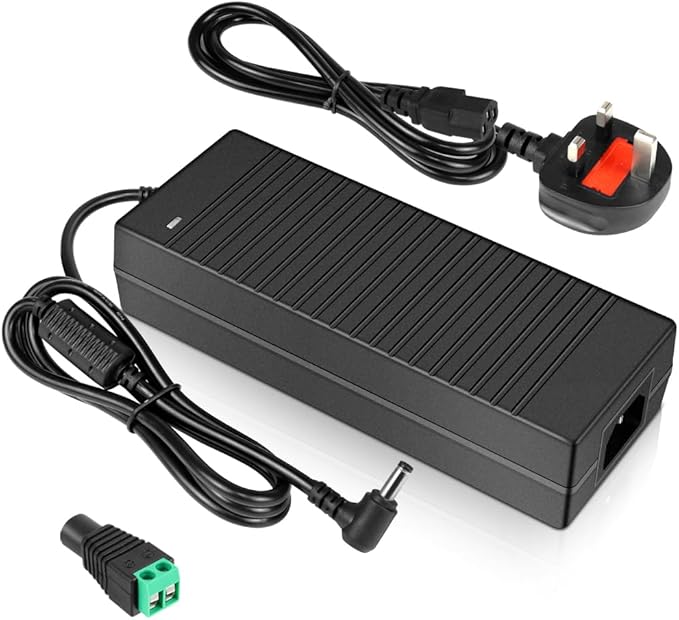 DC 12 V Desktop-Netzteiladapter 36 W–120 W, AC 100–240 V Eingang, Schalttransformator-Ladegerät mit US/UK-Stecker – für LED-Streifenlichter, CCTV, Pumpen und Elektronik