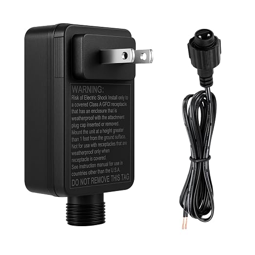 IP44 Class 2 Power Supply, AC 100–240V to DC 4.5V/12V/24V/30V Adapter Transformer, Waterproof Outdoor LED Driver for Inflatable Decorations, String Lights, Christmas Trees — US Plug